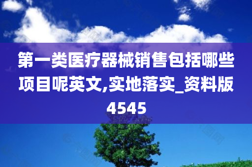 第一类医疗器械销售包括哪些项目呢英文,实地落实_资料版4545