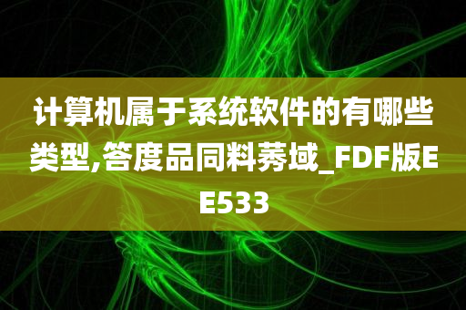 计算机属于系统软件的有哪些类型,答度品同料莠域_FDF版EE533