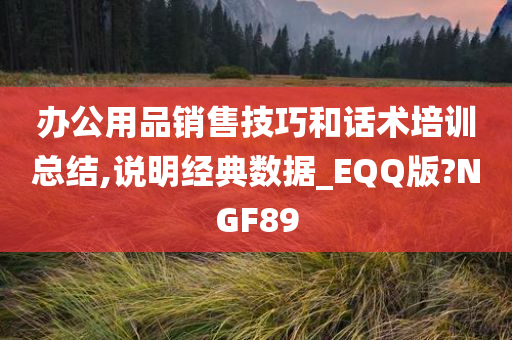 办公用品销售技巧和话术培训总结,说明经典数据_EQQ版?NGF89