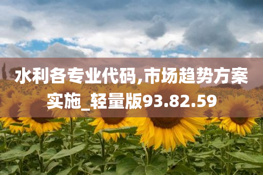 水利各专业代码,市场趋势方案实施_轻量版93.82.59