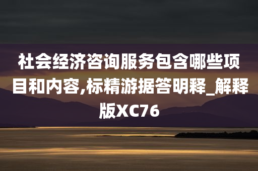 社会经济咨询服务包含哪些项目和内容,标精游据答明释_解释版XC76