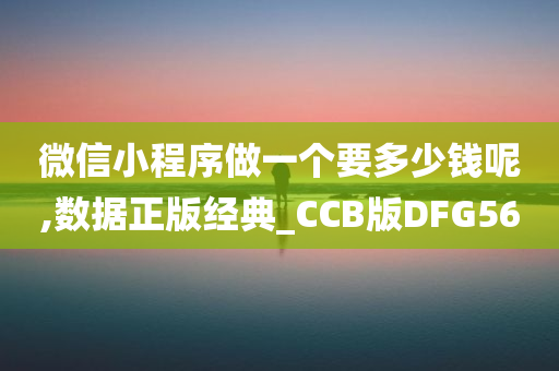 微信小程序做一个要多少钱呢,数据正版经典_CCB版DFG56