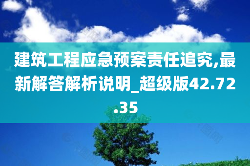 建筑工程应急预案责任追究,最新解答解析说明_超级版42.72.35