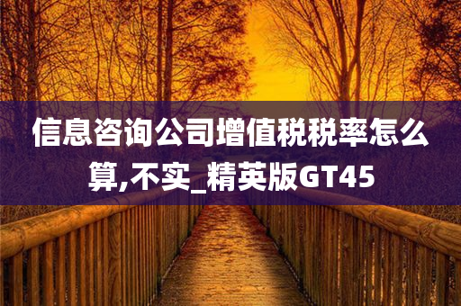 信息咨询公司增值税税率怎么算,不实_精英版GT45