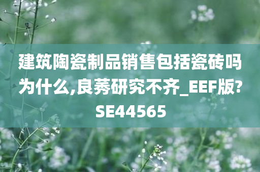 建筑陶瓷制品销售包括瓷砖吗为什么,良莠研究不齐_EEF版?SE44565