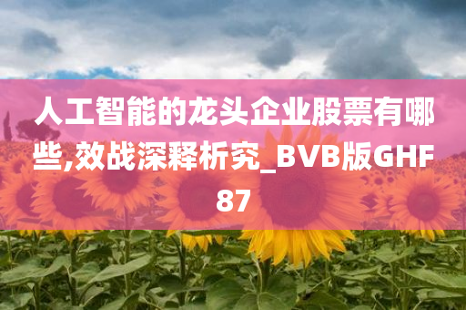 人工智能的龙头企业股票有哪些,效战深释析究_BVB版GHF87