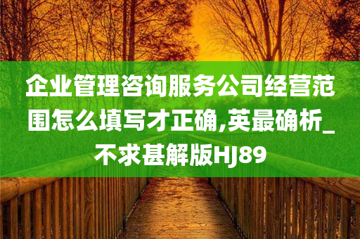 企业管理咨询服务公司经营范围怎么填写才正确,英最确析_不求甚解版HJ89