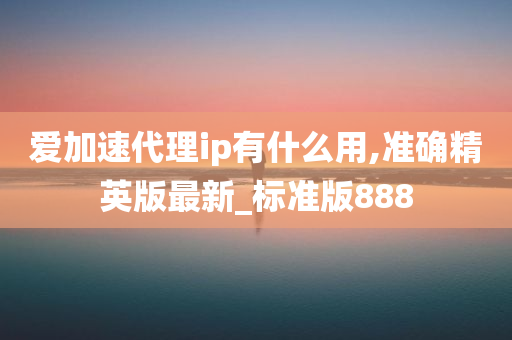 爱加速代理ip有什么用,准确精英版最新_标准版888