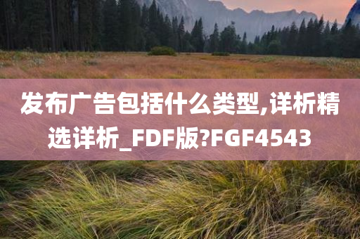 发布广告包括什么类型,详析精选详析_FDF版?FGF4543