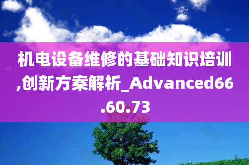 机电设备维修的基础知识培训,创新方案解析_Advanced66.60.73