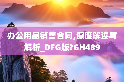 办公用品销售合同,深度解读与解析_DFG版?GH489