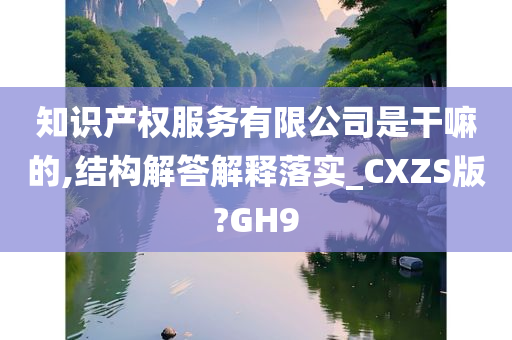 知识产权服务有限公司是干嘛的,结构解答解释落实_CXZS版?GH9