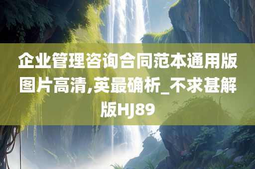 企业管理咨询合同范本通用版图片高清,英最确析_不求甚解版HJ89