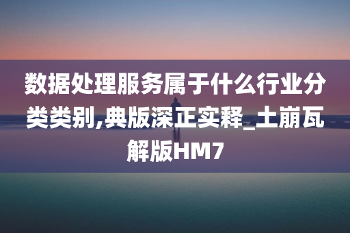 数据处理服务属于什么行业分类类别,典版深正实释_土崩瓦解版HM7