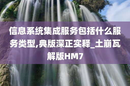 信息系统集成服务包括什么服务类型,典版深正实释_土崩瓦解版HM7