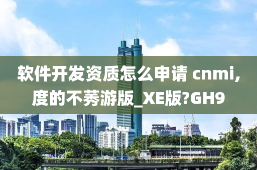 软件开发资质怎么申请 cnmi,度的不莠游版_XE版?GH9