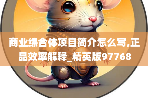 商业综合体项目简介怎么写,正品效率解释_精英版97768