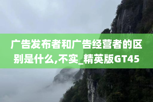 广告发布者和广告经营者的区别是什么,不实_精英版GT45