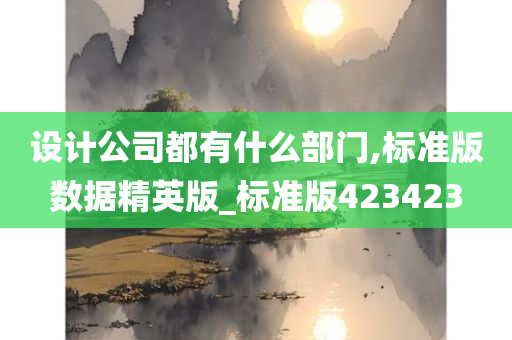 设计公司都有什么部门,标准版数据精英版_标准版423423