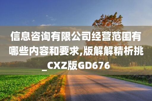 信息咨询有限公司经营范围有哪些内容和要求,版解解精析挑_CXZ版GD676