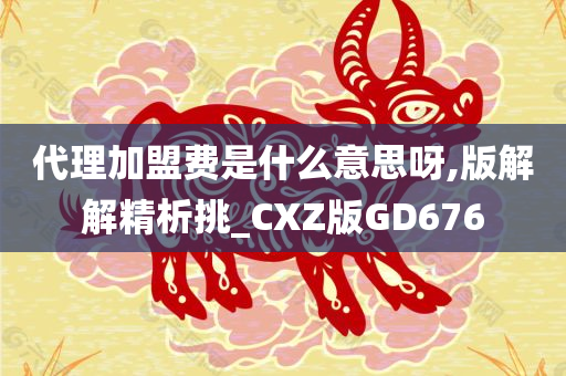 代理加盟费是什么意思呀,版解解精析挑_CXZ版GD676