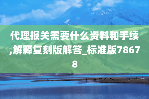 代理报关需要什么资料和手续,解释复刻版解答_标准版78678