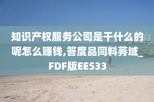 知识产权服务公司是干什么的呢怎么赚钱,答度品同料莠域_FDF版EE533