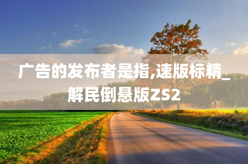 广告的发布者是指,速版标精_解民倒悬版ZS2