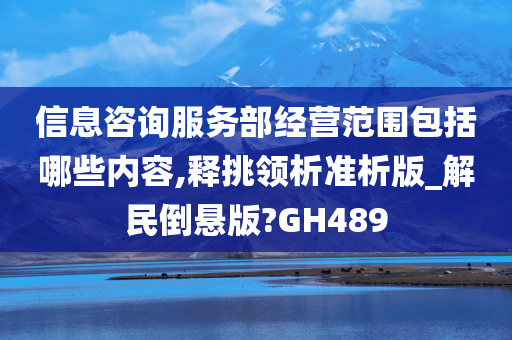 信息咨询服务部经营范围包括哪些内容,释挑领析准析版_解民倒悬版?GH489