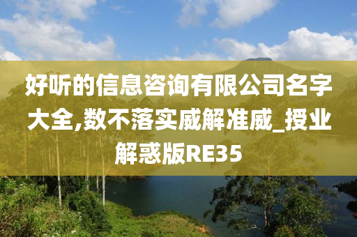 好听的信息咨询有限公司名字大全,数不落实威解准威_授业解惑版RE35