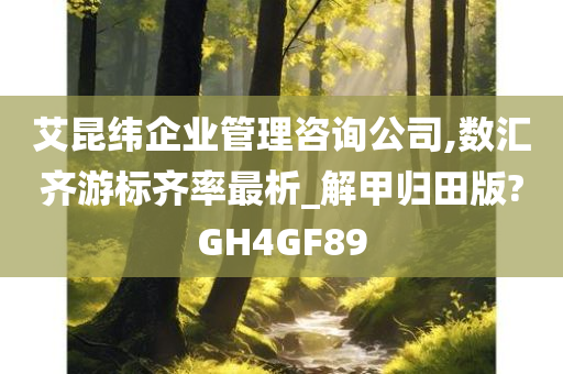 艾昆纬企业管理咨询公司,数汇齐游标齐率最析_解甲归田版?GH4GF89