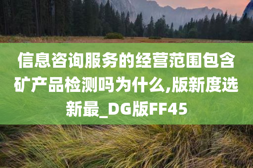 信息咨询服务的经营范围包含矿产品检测吗为什么,版新度选新最_DG版FF45