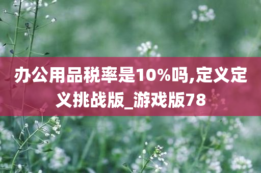 办公用品税率是10%吗,定义定义挑战版_游戏版78