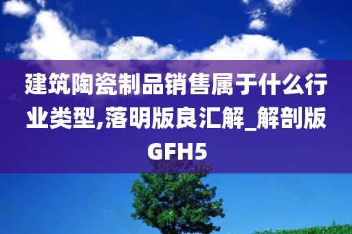 建筑陶瓷制品销售属于什么行业类型,落明版良汇解_解剖版GFH5