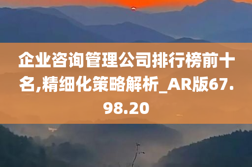 企业咨询管理公司排行榜前十名,精细化策略解析_AR版67.98.20