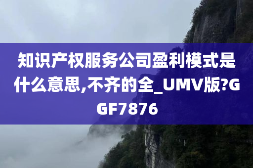 知识产权服务公司盈利模式是什么意思,不齐的全_UMV版?GGF7876