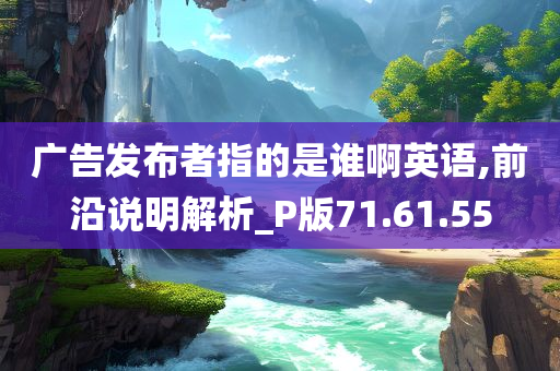 广告发布者指的是谁啊英语,前沿说明解析_P版71.61.55