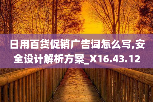 日用百货促销广告词怎么写,安全设计解析方案_X16.43.12