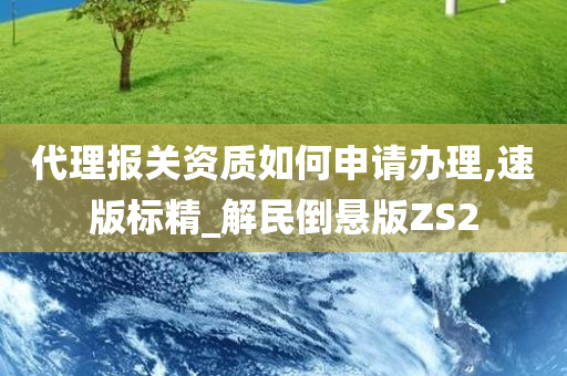 代理报关资质如何申请办理,速版标精_解民倒悬版ZS2