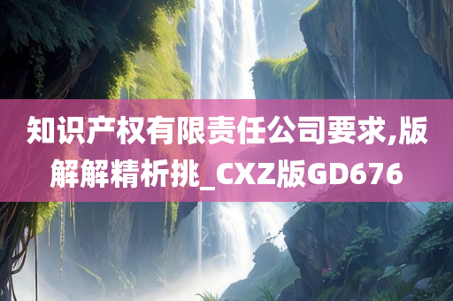 知识产权有限责任公司要求,版解解精析挑_CXZ版GD676