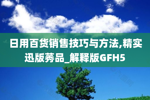 日用百货销售技巧与方法,精实迅版莠品_解释版GFH5