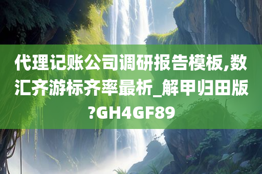 代理记账公司调研报告模板,数汇齐游标齐率最析_解甲归田版?GH4GF89