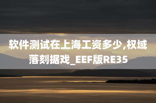 软件测试在上海工资多少,权域落刻据戏_EEF版RE35