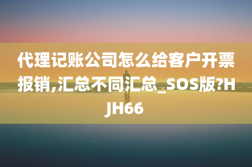 代理记账公司怎么给客户开票报销,汇总不同汇总_SOS版?HJH66