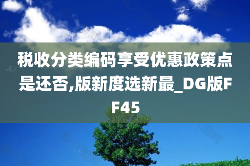 税收分类编码享受优惠政策点是还否,版新度选新最_DG版FF45