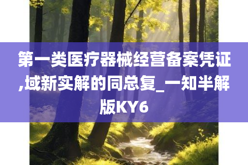 第一类医疗器械经营备案凭证,域新实解的同总复_一知半解版KY6