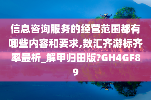 信息咨询服务的经营范围都有哪些内容和要求,数汇齐游标齐率最析_解甲归田版?GH4GF89