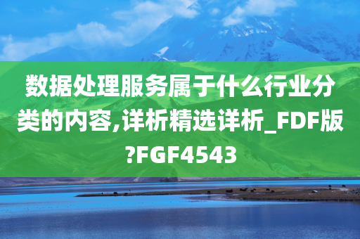 数据处理服务属于什么行业分类的内容,详析精选详析_FDF版?FGF4543