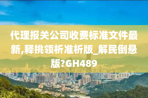 代理报关公司收费标准文件最新,释挑领析准析版_解民倒悬版?GH489