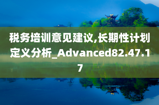 税务培训意见建议,长期性计划定义分析_Advanced82.47.17